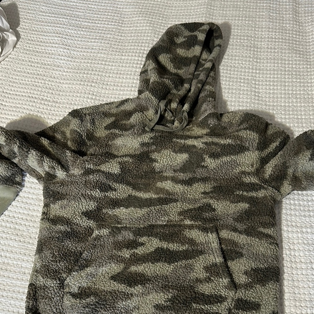 SO Green Camo Sherpa Hoodie